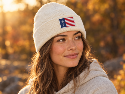 Amore Home of Love Flag Beanie — Lifestyle